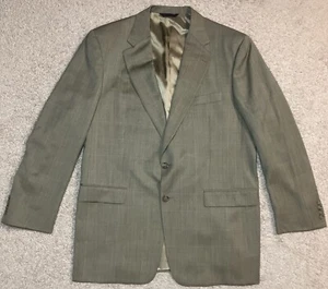 Burberry London Men's Blue Windowpane 100% Wool Sport Coat Blazer Jacket Sz 46L - Picture 1 of 16