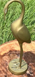 Vintage Mid Century Modern Brass Crane Heron Bird Sculpture - Picture 1 of 1