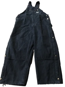 Carhartt Men's Black Overalls w/ Quilted Lining -Approx. 44 1/2" x 28 1/2" - Picture 1 of 13