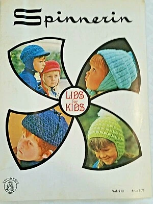 Spinnerin 212 LIDS for KIDS knit 12pg booklet 1971 8 adorable designs Sizes Vary - Image 1 of 4