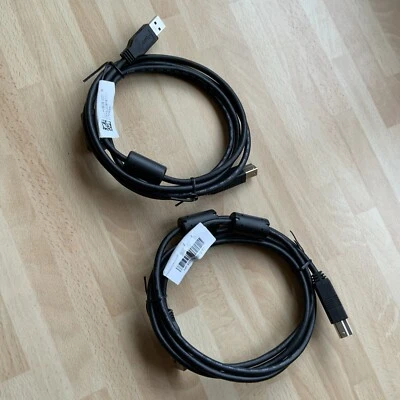 New HP Hewlett Packard USB 3.0 Type A Male to B Male Data Cable Lead, 2 pcs. - Image 1 of 4