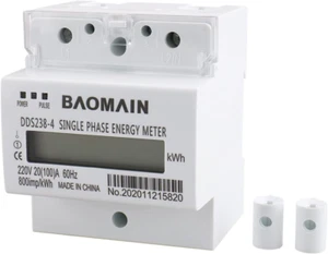 Medidor monofásico Din-Rail tipo kilovatio hora kWh 220V 60Hz 20 (100) A - Imagen 1 de 8