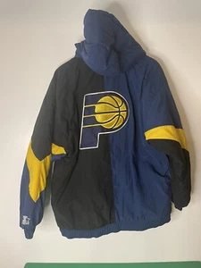 Chaqueta de iniciación vintage Indiana Pacers cremallera completa con capucha talla grande - Imagen 1 de 15