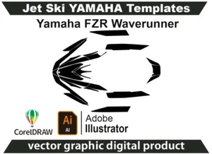 Jet Ski templates Yamaha FZR Waverunner Vector Ai Cdr Ready for design J15 - Picture 1 of 2