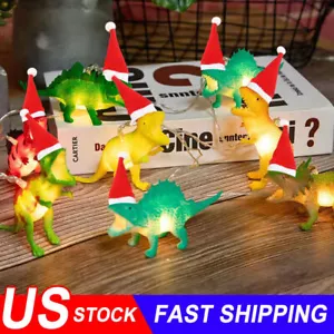 10 LED Christmas Dinosaur String Lights Outdoor Garden Party 1.5M Xmas - Picture 1 of 12