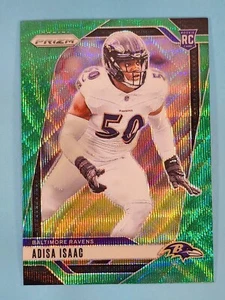 2024 Panini Prizm GREEN WAVE RC Adisa Isaac Baltimore Ravens #302 - Picture 1 of 2
