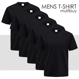 Paquete de 5 camisetas negras de manga corta para hombre 100 % algodón paquete S M L XL XXL - Imagen 1 de 6