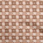 oneOone Cotton Flex Brown Fabric Floral Sewing Material Print Fabric-8L3