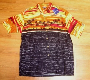Men's Puritan Short Sleeve Shirt-Tropical Design-Size M-38/40-100% Rayon-New - Picture 1 of 3