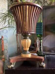 Jardiniere Regency Style Mahogany Planter Stand  Brass Liner mahogany antique