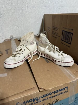 Vintage 50s Converse Chuck Taylor High Top Sneakers Size 1 Made In USA Winners - Image 1 of 4