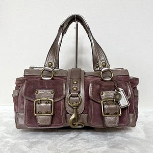 Borsa a mano Coach Legacy scamosciata bordeaux bordeaux tasca 65° F/S usata 6111 - Foto 1 di 10