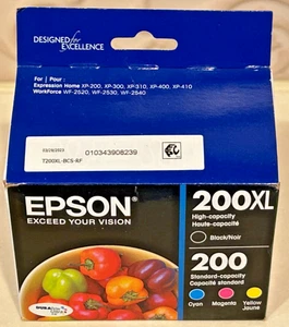Wkłady atramentowe Epson 200XL Black 200 Cyan Purgenta Yellow oryginalne NOWE - Zdjęcie 1 z 7