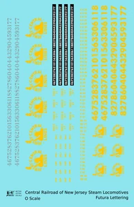 K4 O Scale Decals Jersey Central Lines CNJ Steam Locomotive Liberty Herald - Picture 1 of 3