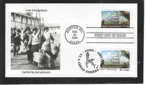IRISH IMMIGRATION JOINT ISSUE 1999 BOSTON MA & IRELAND JERRYS COVERS ONLY 1 MADE - Picture 1 of 1