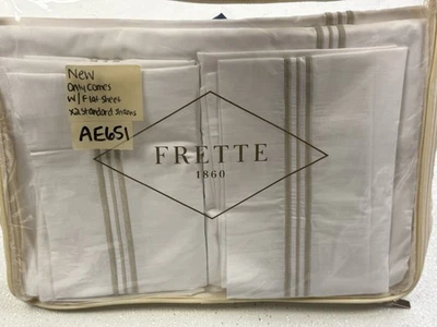 Juego de Sábanas Frette Triplo Popeline Queen Blanco/Beige Salvaje 3 Piezas Nuevo Ver Desc Foto 1 de 4