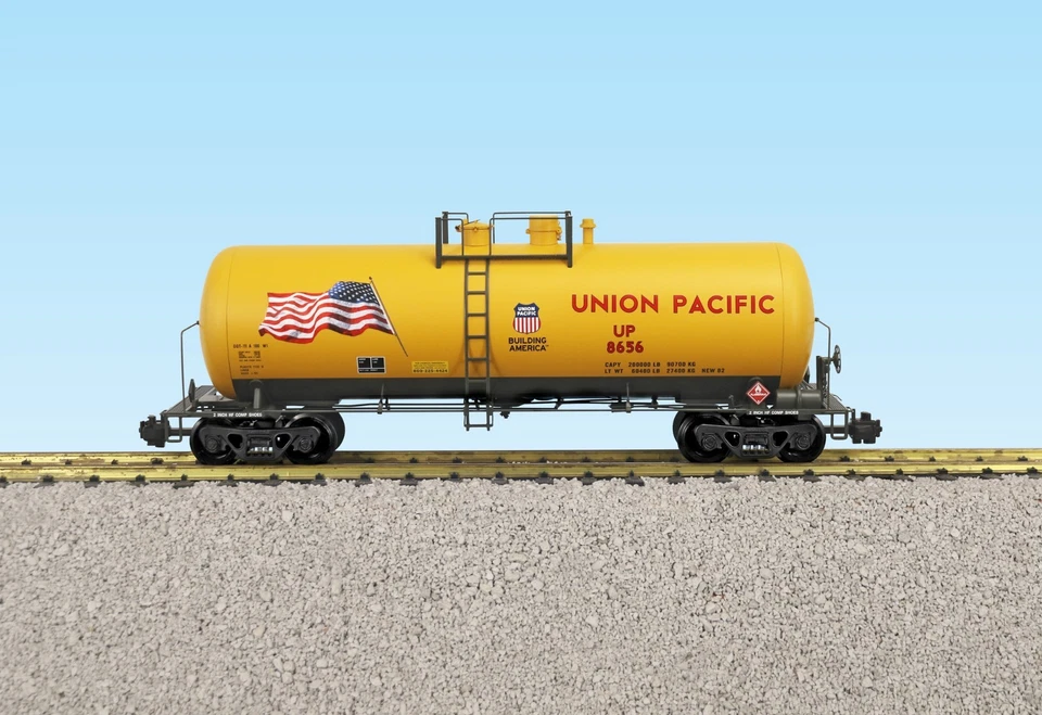 Trenes EE. UU. R15271 UNION PACIFIC (BANDERA) 42' VAGÓN CISTERNA AMARILLO/GRIS #8658 Foto 1 de 1