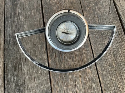 1967 Ford Galaxie Fairlane Horn Ring Button Pad Steering 500 XL LTD OEM 67 Black - Image 1 of 4
