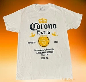New Corona Extra Beer White Palm Tree Beach Classic Logo Men's Vintage T-Shirt - Picture 1 of 2