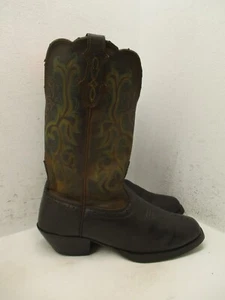 Stivali da cowboy Justin L2552 in pelle marrone scuro con stampa punta quadrata da donna taglia 8 B - Foto 1 di 16