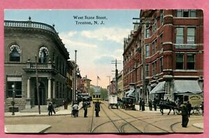 OLD POSTCARD TRENTON NJ WEST STATE ST 1910
