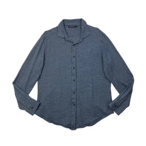 Bugatchi Shirt Mens L Large Shark Blue Cotton Blend Long Sleeve Lightweight - Picture 1 of 8
