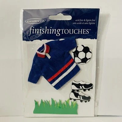 Scrapbook Soccer Stickers Finishing Touches Dimensional NEW Jersey Ball Cleats - Image 1 of 4