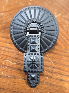 Vintage Hyer USA Drawer Pulls Knobs Black Brass Round 2 1/2" NOS w/ Hardware  - Picture 1 of 6