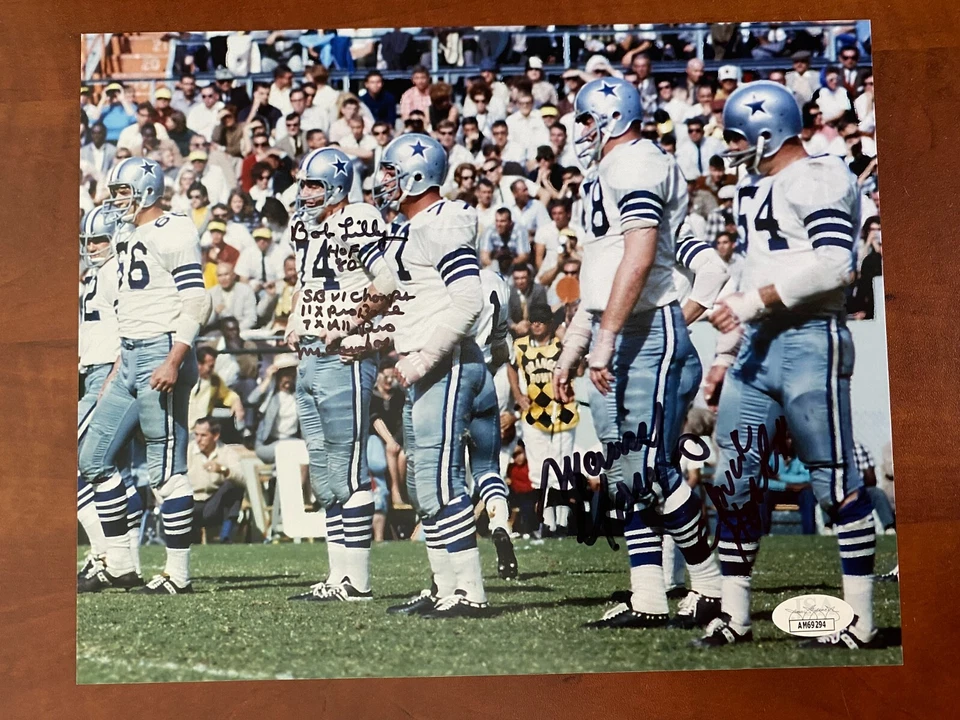 Bob Lilly, Chuck Howley & Maury Youmans signed DALLAS COWBOYS 8 X 10 Photo   JSA - Image 1 of 1