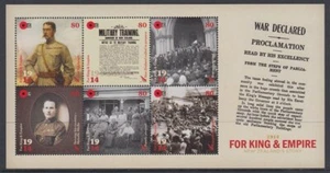 NEW ZEALAND 2014 FOR KING & EMPIRE 1914 WWI MINI SHEET (6) (ID:MM2606) - Picture 1 of 1