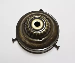 3 1/4" FITTER STEEL ANTIQUE BRASS FINISH FIXTURE SHADE HOLDER 3 SET SCREWS 13AJB - Picture 1 of 6
