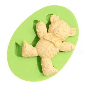 Molde de silicona oso de peluche picnic pastel bebé fondant chocolate helado tapa grande - Imagen 1 de 9