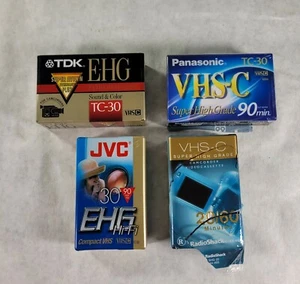 Mixed Lot Of 4 Blank Media Tapes Cartridge VHS-C High Grade New/Sealed - Picture 1 of 9