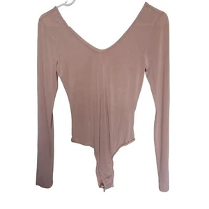 L. A. Body Hearts XS para mujer color rosa/desnudo manga larga cuello en V entrepierna broches de presión - Imagen 1 de 5