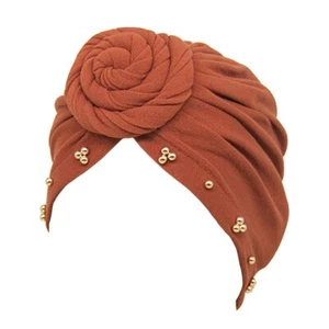 Women Muslim Hijab Solid Color Arab Head Scarf Pre-Tied Bonnet Turban Beanie - Picture 1 of 2