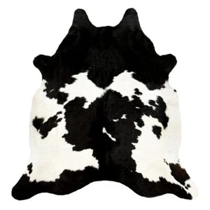 8x7 FEET ! Real BLACK & WHITE Cowhide Rug natural hair Cowhides Cow Hide skin - Picture 1 of 3