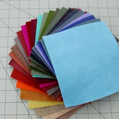 OVER THE RIVER FELT 27 - 6"X6" Sheets Merino Wool blend Felt - Assorted Colors