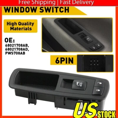 Interruptor de ventana eléctrica derecha lado pasajero para Dodge Ram 1500 2500 3500 2009-2012 Foto 1 de 4