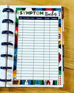 Symptom Tracker Dashboard Insert 4 use w/ Mini Happy Planner - Picture 1 of 3