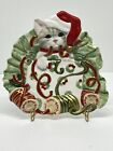 Fitz & Floyd Kitty Kringle Canape Plate Christmas Cookie Dish