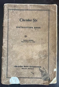 Chrysler 1925 seis libros de instrucciones manual de tienda del propietario original 8ª edición - Imagen 1 de 7