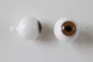 Ojos Muñeca Antigua Marrón Claro 18mm Luminoso Brown Boca Blown Antique Doll - Imagen 1 de 2
