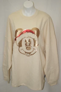 Disney Parks Santa Mickey Mouse Sequin Holiday Spirit Jersey Adult Size XL NEW - Picture 1 of 14