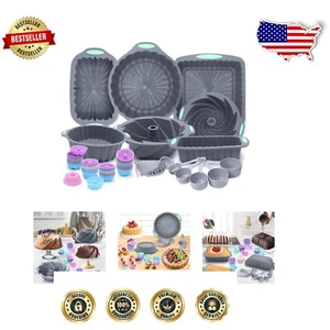 All-in-One Silicone Bakeware Set, 72 Pieces - Perfect for Muffins, Cakes & More - Picture 1 of 10