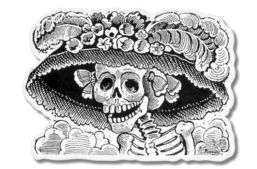 AK WALL ART La Calavera Catrina Illustration Car Laptop Phone Vinyl Sticker - SELECT SIZE