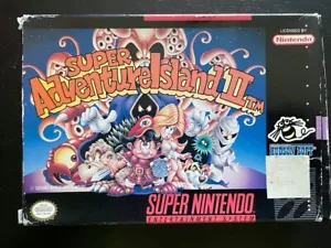 Super Adventure Island 2 - SNES (Super Nintendo) - Box and Game in OK Condition - Picture 1 of 3