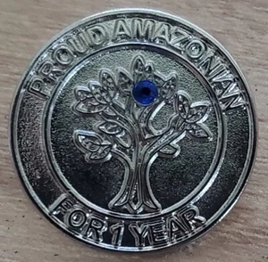 Proud Amazonian For 1 Year  1 Gem in Tree Employee Pin - Picture 1 of 5