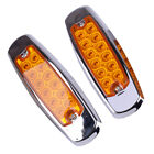 12 LED Amber Sealed Side Marker Clearance Light Fish Shape for Truck Car li