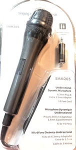 NUEVO Micrófono con cable para máquina de canto + adaptador SMM205 negro karaoke PA 10' cable - Imagen 1 de 2