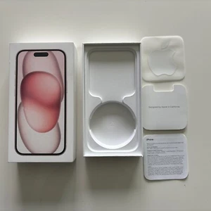 Apple iPhone 15 Pink 128GB - Empty Box Manual Sticker - Photo 1 sur 3